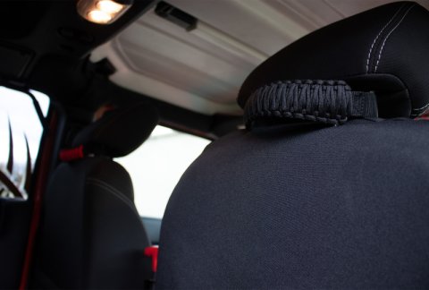 Fishbone Offroad Head Rest Paracord Grab Handles - Black thumbnail 2