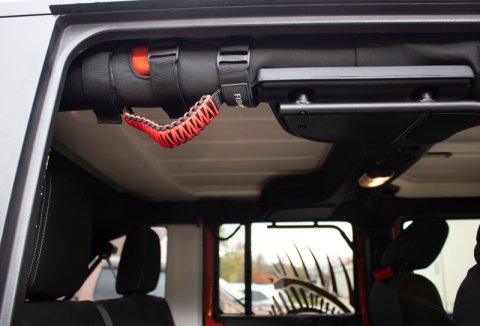 Fishbone Offroad Paracord Grab Handles w/Three Straps Red thumbnail 2