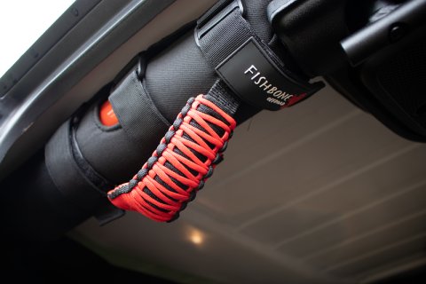 Fishbone Offroad Paracord Grab Handles w/Three Straps Red thumbnail 7