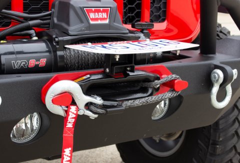 Fishbone Offroad 2018+ Jeep Wrangler JL - Black Aluminum Hawse Fairlead License Plate Mount thumbnail 2