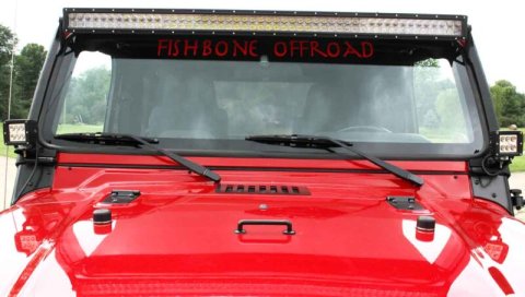 Fishbone Offroad 97-06 Jeep Wrangler TJ 52In Light Bar Bracket - Black Textured Powdercoat thumbnail 7