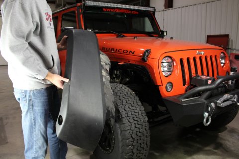Fishbone Offroad 07-18 Jeep Wrangler Front/Rear Tube Fenders - Aluminum Blk Txtrd Pwdrcoat(Set Of 4) thumbnail 4