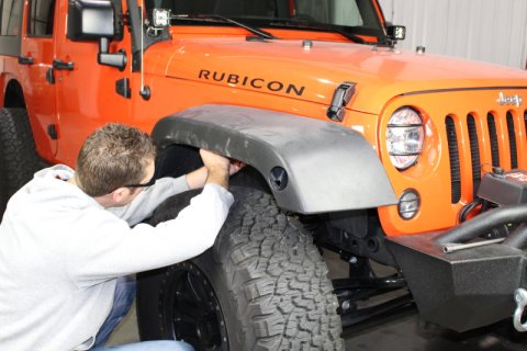 Fishbone Offroad 07-18 Jeep Wrangler Front/Rear Tube Fenders - Aluminum Blk Txtrd Pwdrcoat(Set Of 4) thumbnail 5