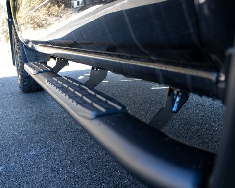 Fishbone Offroad 07-18 Chevrolet Silverado 1500/2500/3500 Crew Cab Oval Side Steps - Black Textured thumbnail 2