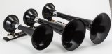Kleinn Black Triple Horn/ 15In/13In/11In - High Impact ABS Trumpet/ Zinc Alloy Base thumbnail 1