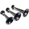 Kleinn Black Triple Horn/ 15In/13In/11In - High Impact ABS Trumpet/ Zinc Alloy Base thumbnail 6