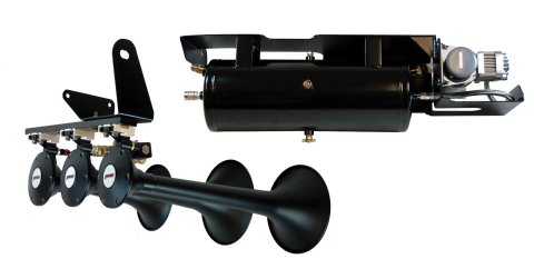 Kleinn Black Triple Horn/ 18.25In/ 14.75In/10In - XCR2.0 Coated Spun Steel thumbnail 1