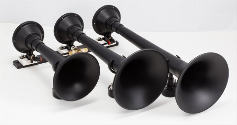 Kleinn Black Triple Horn/ 18.25In/ 14.75In/10In - XCR2.0 Coated Spun Steel thumbnail 2
