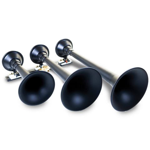 Kleinn Black Triple Horn/ 18.25In/ 14.75In/10In - XCR2.0 Coated Spun Steel thumbnail 5