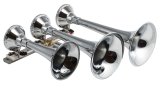 Kleinn Chrome Triple Horn/ 14.75In/ 13In/9.5In - Chrome-Plated Spun Copper thumbnail 1