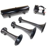 Kleinn Triple Black Horn Kit w/150 PSI Waterproof 3.0 gal Air Tank thumbnail 1