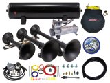 Kleinn Triple Black Horn Kit w/150 PSI Waterproof 3.0 gal Air Tank thumbnail 2