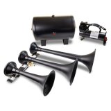 Kleinn Triple Black Horn Kit w/150 PSI Waterproof 3.0 gal Air Tank thumbnail 3