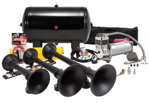 Kleinn Triple Black Horn Kit w/ 150 PSI Waterproof 5.0 gal Air Tank thumbnail 1