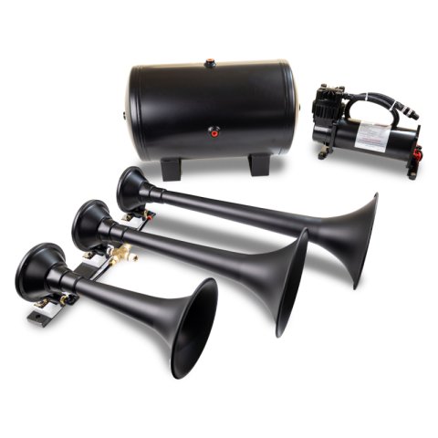 Kleinn Triple Black Horn Kit w/ 150 PSI Waterproof 5.0 gal Air Tank thumbnail 2