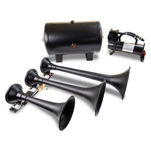 Kleinn Triple Black Horn Kit w/ 150 PSI Waterproof 5.0 gal Air Tank thumbnail 3