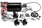 Kleinn Triple Chrome Horn Kit w/ 130 PSI Air Compressor / 1.0 gal Air Tank thumbnail 1