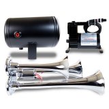 Kleinn Triple Chrome Horn Kit w/ 130 PSI Air Compressor / 1.0 gal Air Tank thumbnail 3