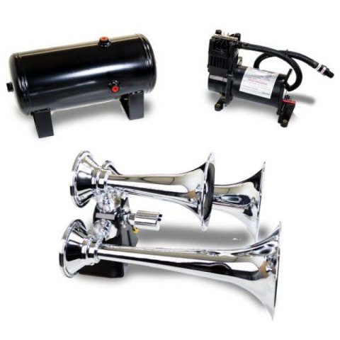 Kleinn Triple Chrome Horn Kit w/ 150 PSI Air Compressor / 1.5 gal Air Tank thumbnail 2