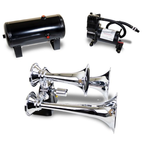 Kleinn Triple Chrome Horn Kit w/ 150 PSI Air Compressor / 1.5 gal Air Tank thumbnail 3