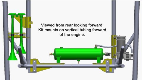 Kleinn 14-21 Polaris RZR 1000 Onboard Air System w/ Model 102-1 Horns thumbnail 5