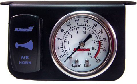 Kleinn Panel mounted 160 PSI gauge w/ an illuminated BLUE Momentary rocker switch thumbnail 2