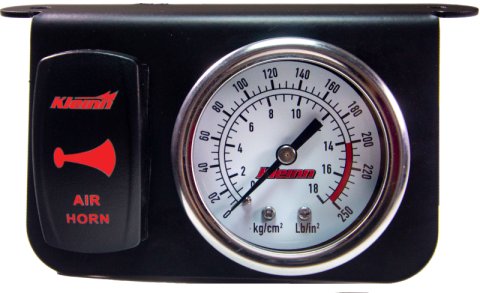 Kleinn Panel Mounted 160 PSI Gauge w/ an Illuminated RED Momentary Rocker Switch thumbnail 1