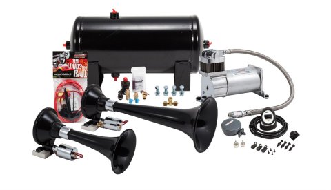 Kleinn Dual Black Horn Kit w/ 150 PSI Air Compressor / 1.5 gal Air Tank