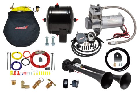 Kleinn Dual Black Horn Kit w/ 150 PSI Waterproof 0.5 gal Air Tank thumbnail 8