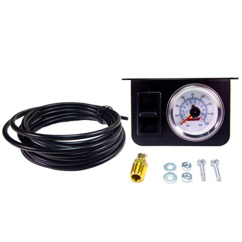 Kleinn Illuminated Dual Needle 160 PSI Dash Panel Gauge Kit w/ On/Off Switch thumbnail 2