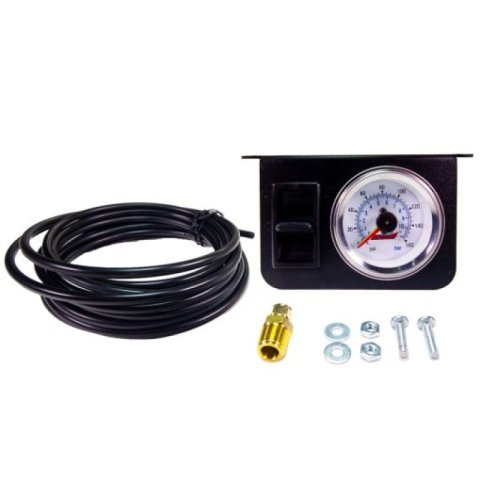 Kleinn Illuminated Dual Needle 160 PSI Dash Panel Gauge Kit w/ On/Off Switch thumbnail 3