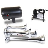 Kleinn Chrome Quad Horn Kit w/ 130 PSI Air Compressor / 1.0 gal Air Tank thumbnail 3