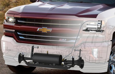 Kleinn 07-13 Chevrolet Silverado/ Sierra Onboard Air System w/ Model 730 Horns thumbnail 7