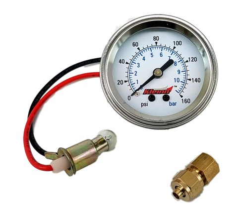Kleinn Panel Mount/ Illuminated/ 160 PSI Single Needle Air Pressure Gauge thumbnail 4