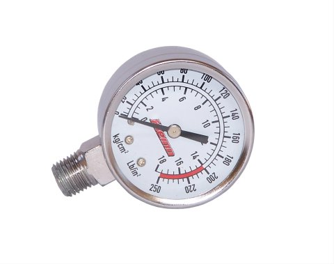 Kleinn Stem Mount Analog Chrome-Plated Air Gauge/ 0-250 PSI - 1/4In M NPT Inlet thumbnail 1