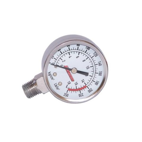 Kleinn Stem Mount Analog Chrome-Plated Air Gauge/ 0-250 PSI - 1/4In M NPT Inlet thumbnail 3
