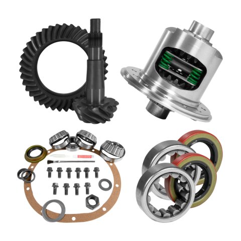 Yukon Gear 8.25in CHY 3.55 Rear Ring & Pinion Install Kit Positraction 1.618in ID Axle Bearings thumbnail 1