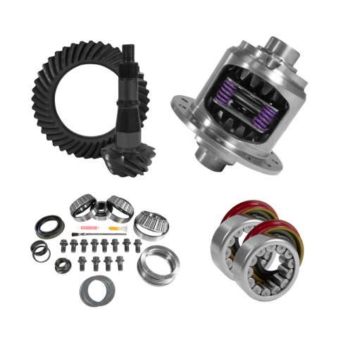 Yukon 9.5in GM 4.11 Rear Ring & Pinion Install Kit 33 Spline Positraction Axle Bearing and Seals thumbnail 1