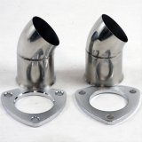 Granatelli 2.5in 304SS Turn Down w/3-Bolt Flange & Gaskets (Pair) thumbnail 1