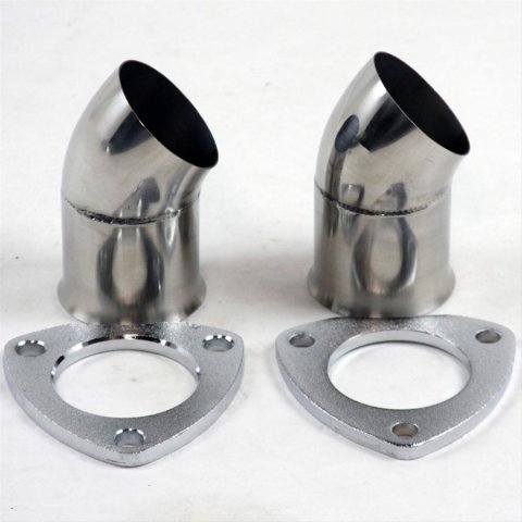 Granatelli 3.0in 304SS Turn Down w/3-Bolt Flange & Gaskets (Pair) thumbnail 1