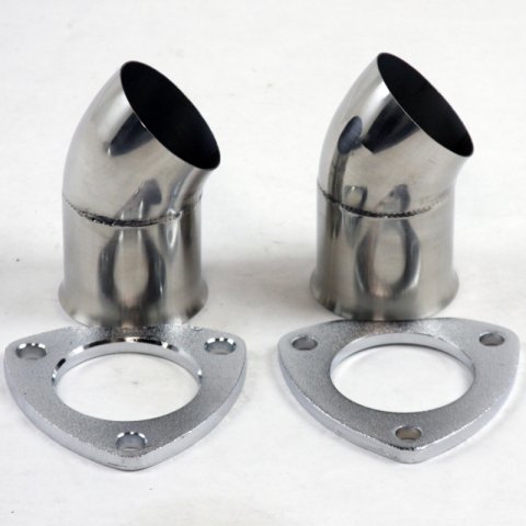Granatelli 3.0in 304SS Turn Down w/3-Bolt Flange & Gaskets (Pair) thumbnail 2