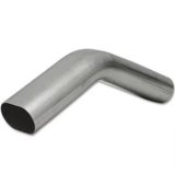 Granatelli 3in Oval Stainless Steel Vertical Radius 45 Deg bend 4.5in Bend Radius Tubing thumbnail 2