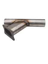 Granatelli 3in Round Stainless Steel Weld-In Exhaust w/3in Oval Y Transition (Incl Flange/Plate) thumbnail 2