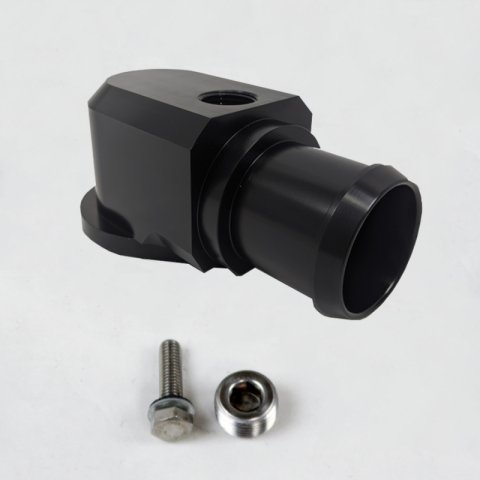 Granatelli 18-19 Jeep Trackhawk Billet Thermostat Housing- Black Powdercoat thumbnail 1