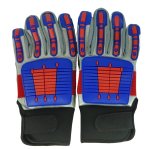 Granatelli Large Off Road Style Work Gloves - Red/Blue/Gray/Black thumbnail 1