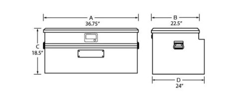 Tradesman Aluminum Flush Mount Truck Tool Box Full/Wide (36in.) - Black thumbnail 2