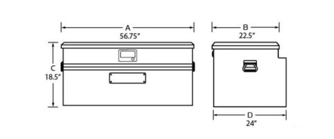 Tradesman Aluminum Flush Mount Truck Tool Box Full/Wide (56in.) - Black thumbnail 2