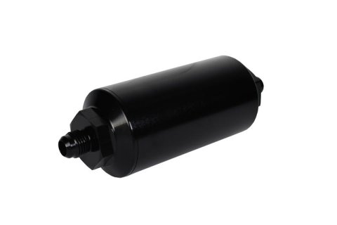 Aeromotive In-Line Filter - (AN-6 Male) 10 Micron Fabric Element Bright Dip Black Finish thumbnail 1