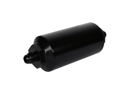 Aeromotive In-Line Filter - (AN-6 Male) 10 Micron Fabric Element Bright Dip Black Finish thumbnail 2