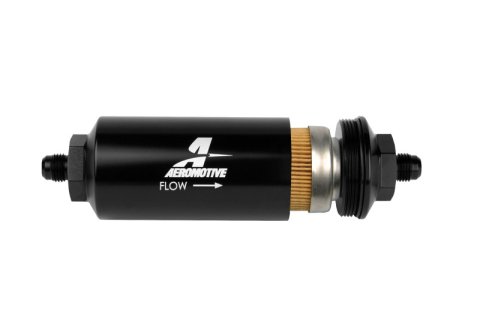 Aeromotive In-Line Filter - (AN-6 Male) 10 Micron Fabric Element Bright Dip Black Finish thumbnail 3